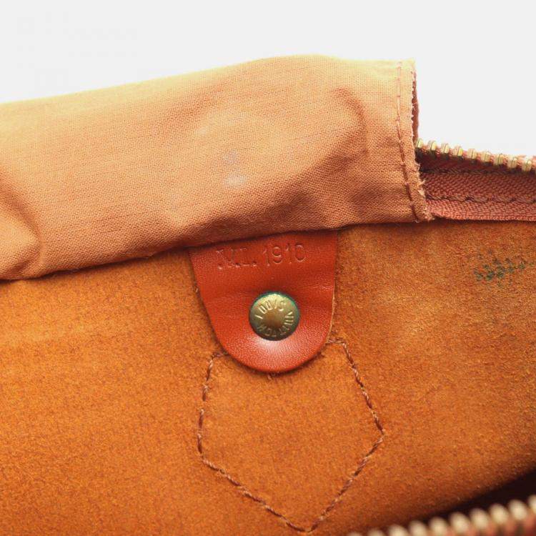 Pre Owned Louis Vuitton Speedy 35 Handbag  Epi Leather Brown Kenyan Fawn