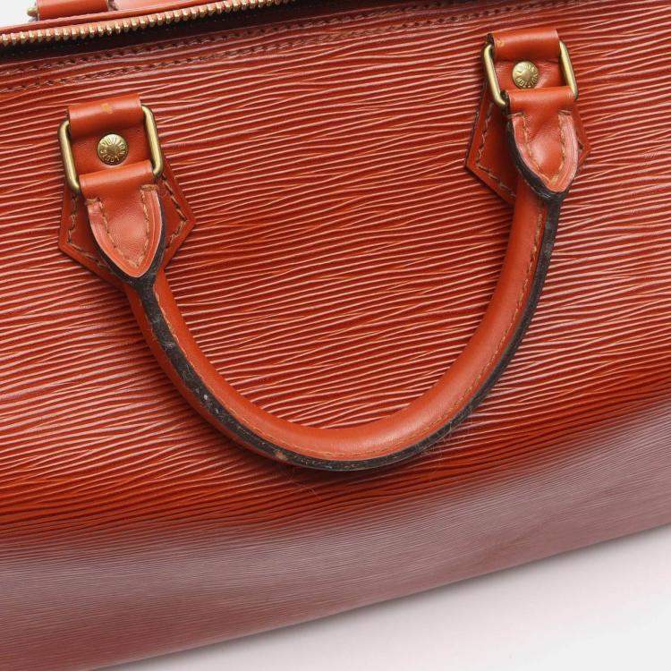 Pre Owned Louis Vuitton Speedy 35 Handbag  Epi Leather Brown Kenyan Fawn