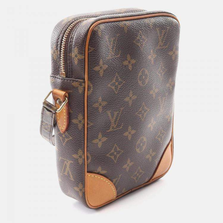 Pre Owned Louis Vuitton Danube Shoulder Crossbody Bag  Monogram Brown