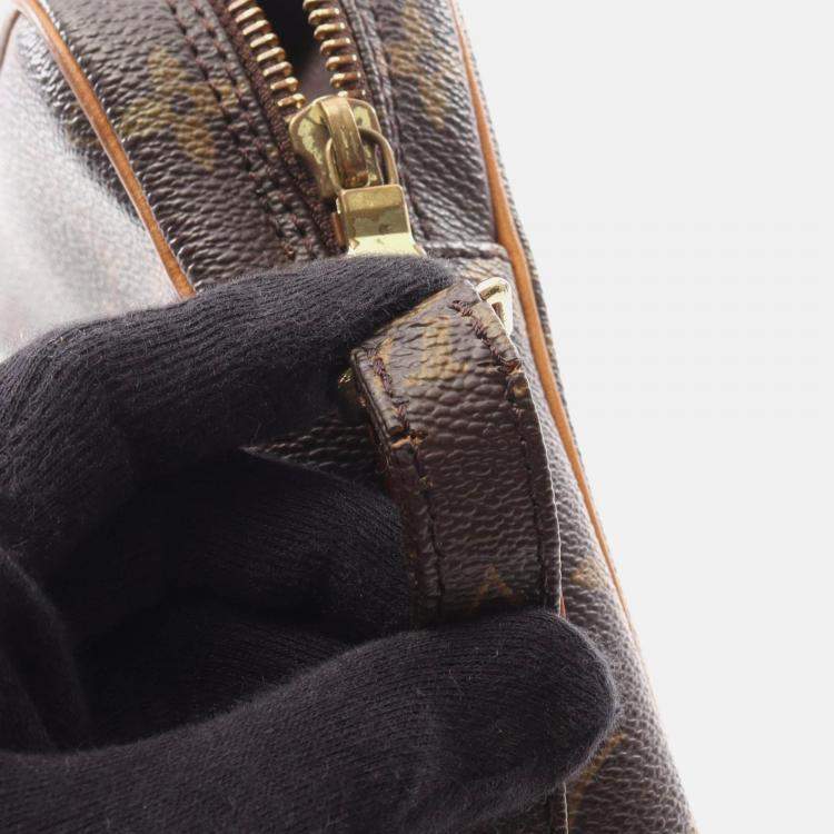 Pre Owned Louis Vuitton Danube Shoulder Crossbody Bag  Monogram Brown