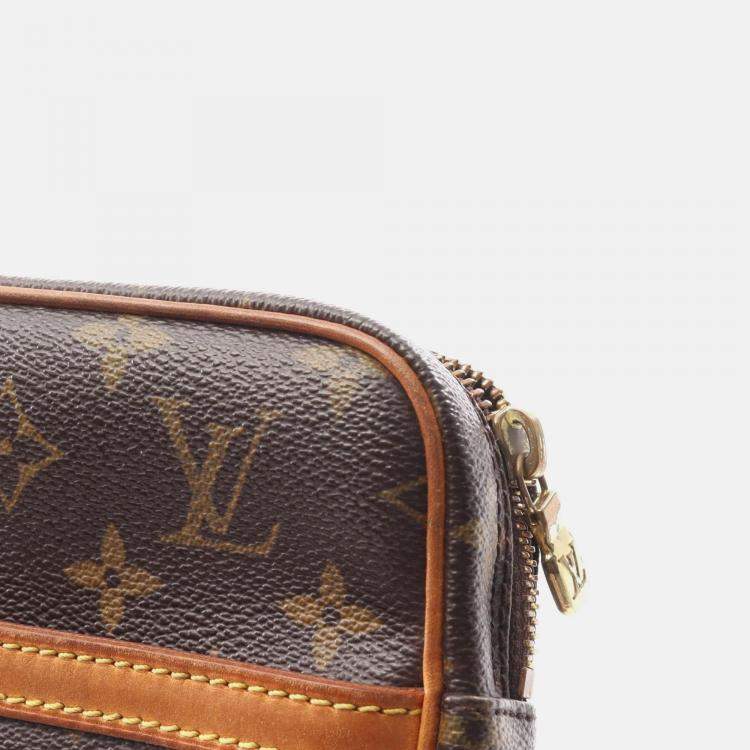 Pre Owned Louis Vuitton Danube Shoulder Crossbody Bag  Monogram Brown