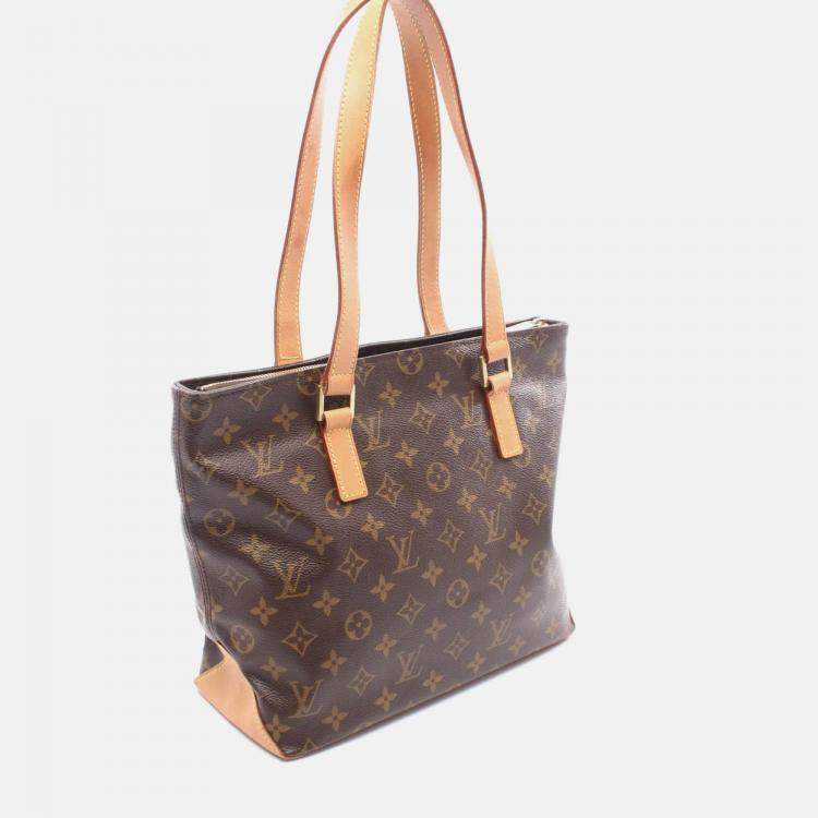 Pre Owned Louis Vuitton Cabas Piano Shoulder Tote Bag  Monogram Brown Canvas