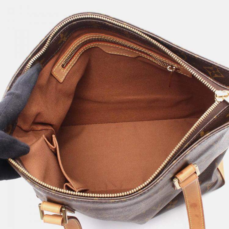 Pre Owned Louis Vuitton Cabas Piano Shoulder Tote Bag  Monogram Brown Canvas