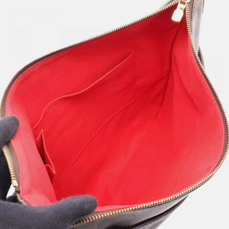 Pre Owned Louis Vuitton Bloomsbury Gm Shoulder Bag  Damier Canvas Ebene