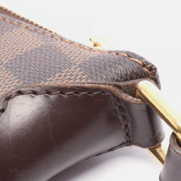 Pre Owned Louis Vuitton Bloomsbury Gm Shoulder Bag  Damier Canvas Ebene