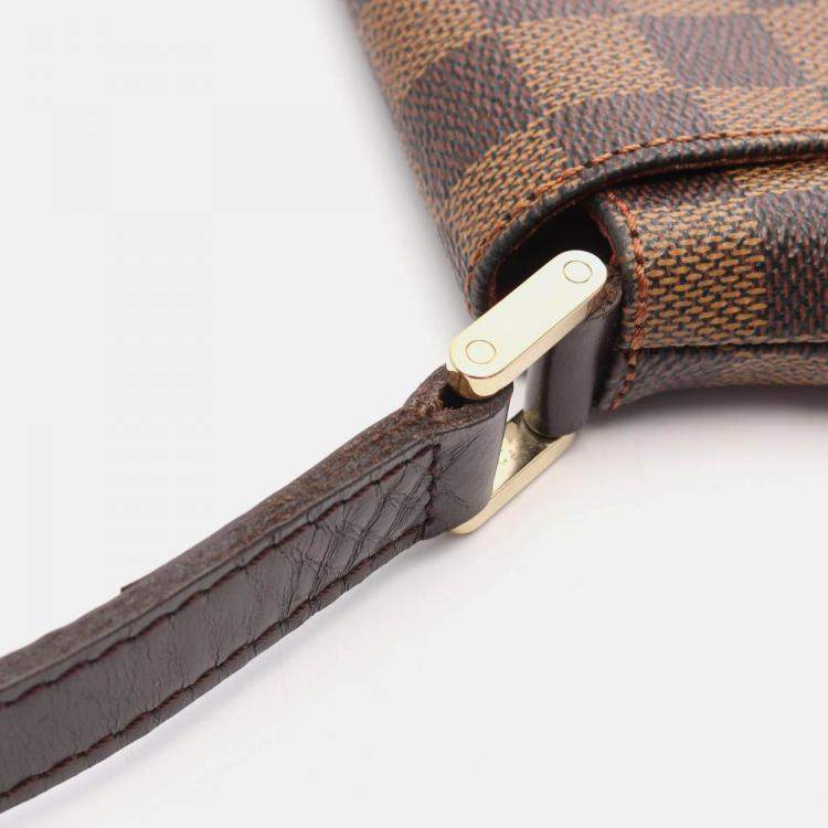 Pre Owned Louis Vuitton Musette Shoulder Bag  Damier Canvas Brown Ebene