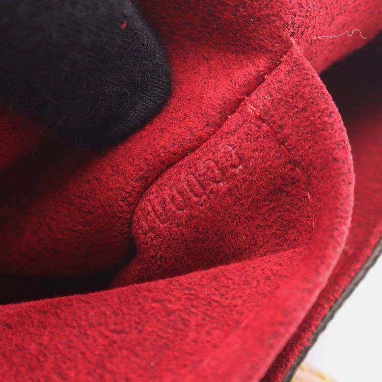 Pre Owned Louis Vuitton Sonatine Handbag  Monogram Canvas Leather Brown