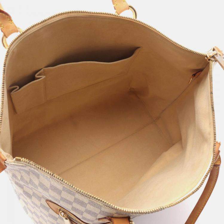 Pre Owned Louis Vuitton Saleya GM Damier Azur Coated Canvas Tote Bag