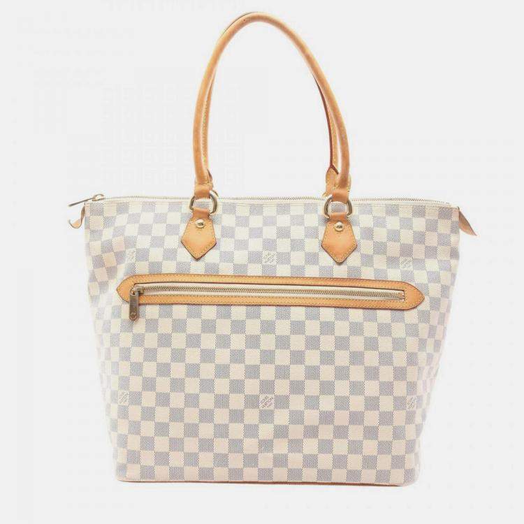 Pre Owned Louis Vuitton Saleya GM Damier Azur Coated Canvas Tote Bag