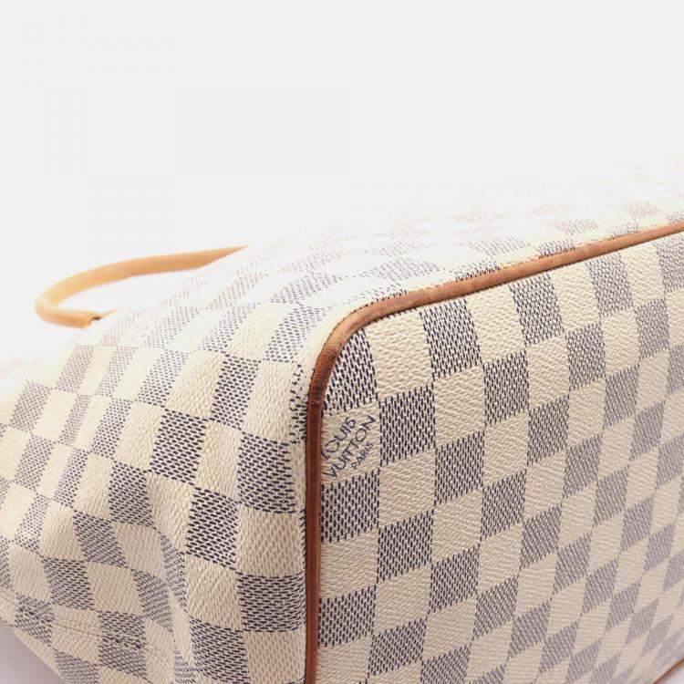 Pre Owned Louis Vuitton Saleya GM Damier Azur Coated Canvas Tote Bag
