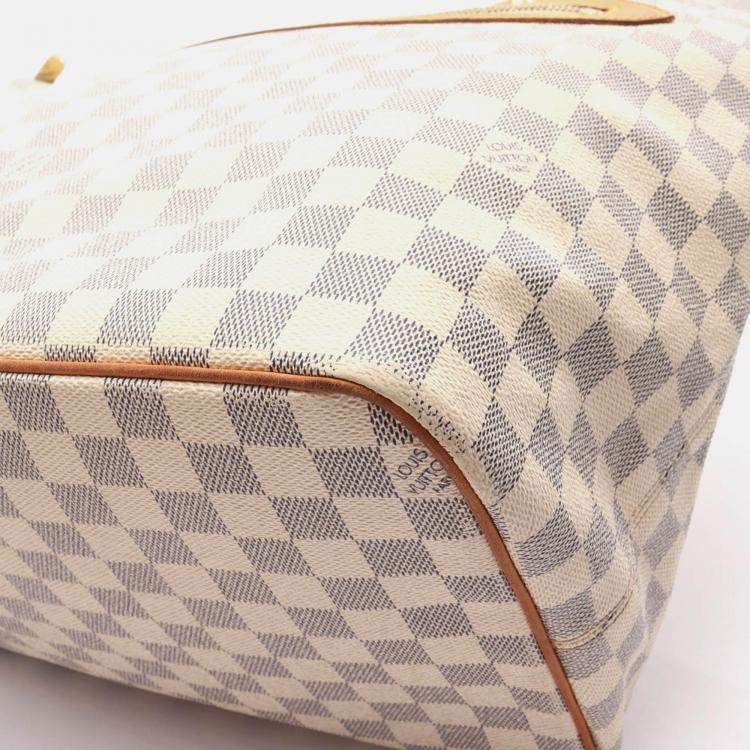 Pre Owned Louis Vuitton Saleya GM Damier Azur Coated Canvas Tote Bag