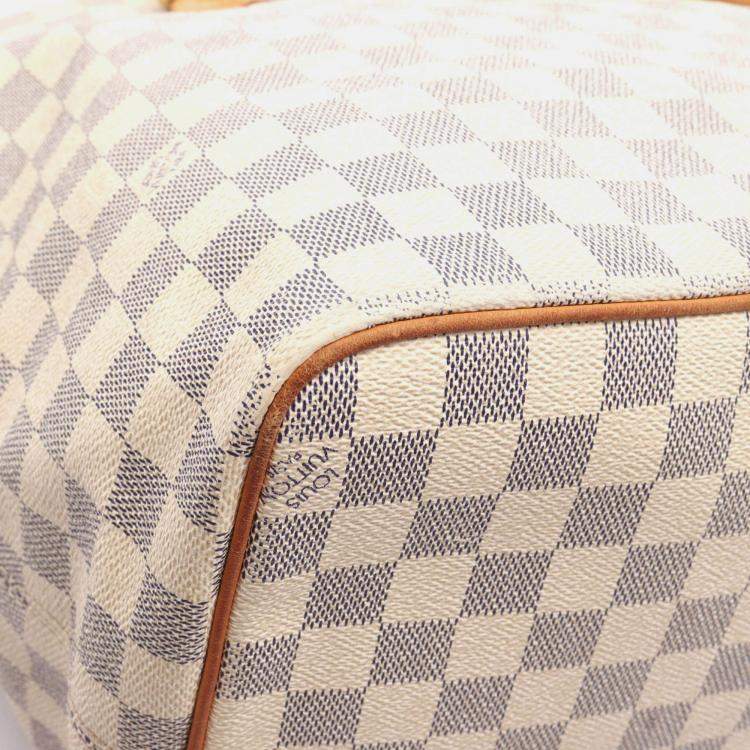 Pre Owned Louis Vuitton Saleya GM Damier Azur Coated Canvas Tote Bag