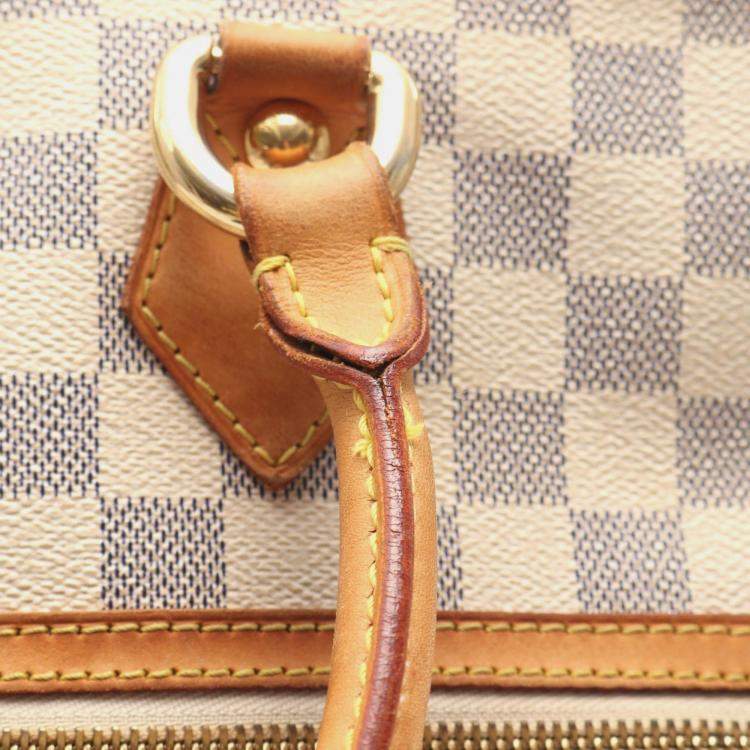 Pre Owned Louis Vuitton Saleya GM Damier Azur Coated Canvas Tote Bag