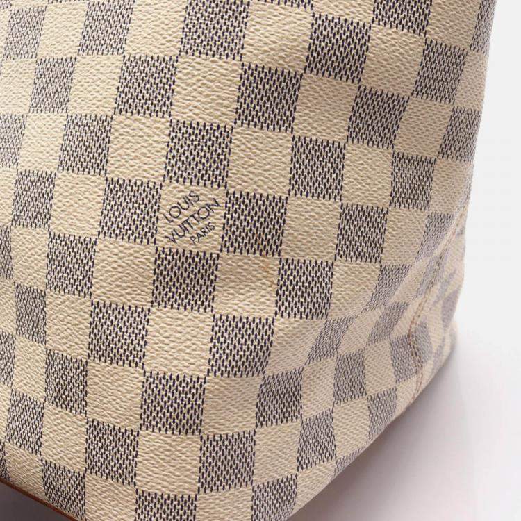 Pre Owned Louis Vuitton Saleya GM Damier Azur Coated Canvas Tote Bag