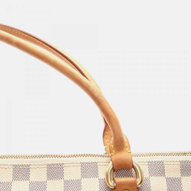 Pre Owned Louis Vuitton Saleya GM Damier Azur Coated Canvas Tote Bag