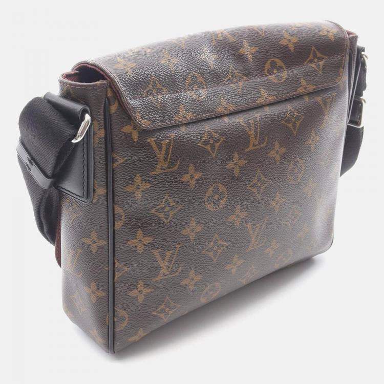 Pre Owned Louis Vuitton District PM Shoulder Bag  Monogram Macassar Brown Black