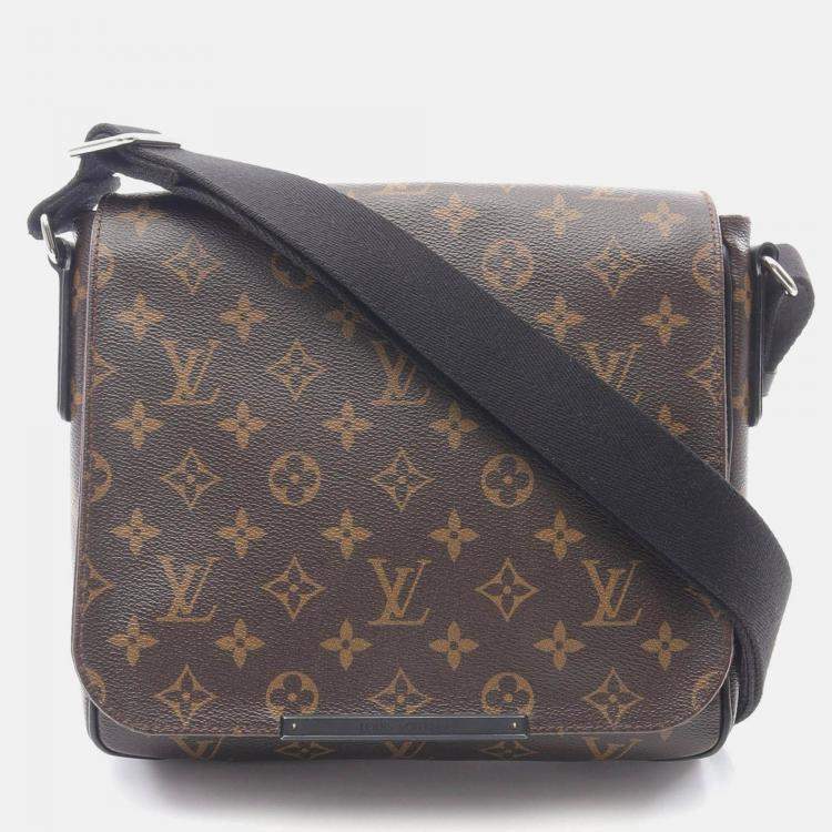 Pre Owned Louis Vuitton District PM Shoulder Bag  Monogram Macassar Brown Black