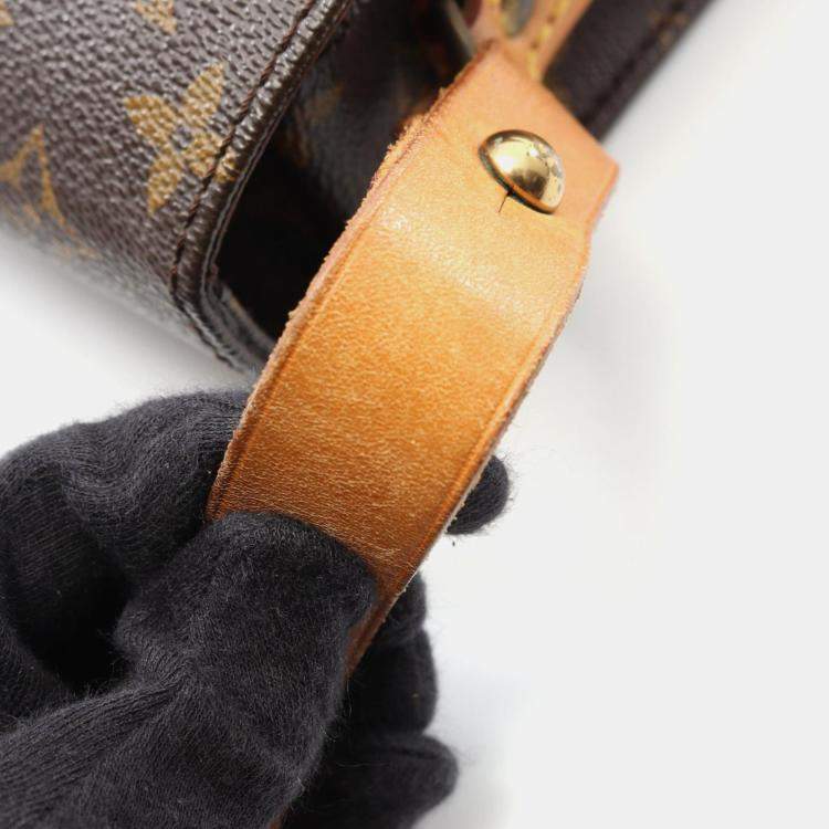 Pre Owned Louis Vuitton Cartouchiere Mm Shoulder Bag  Monogram Canvas Brown