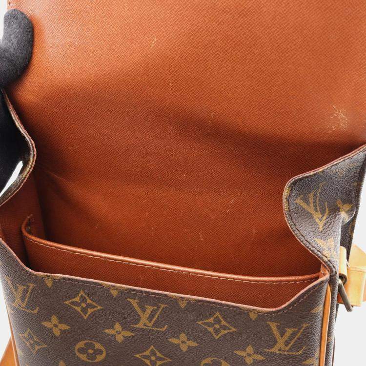 Pre Owned Louis Vuitton Cartouchiere Mm Shoulder Bag  Monogram Canvas Brown