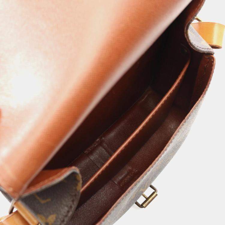 Pre Owned Louis Vuitton Cartouchiere Mm Shoulder Bag  Monogram Canvas Brown