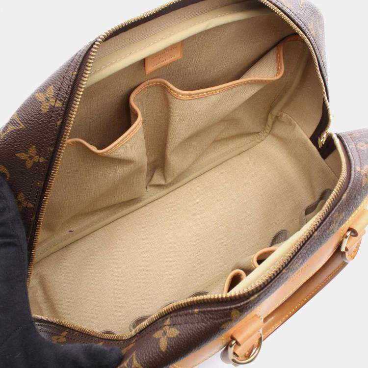 Pre Owned Louis Vuitton Deauville Bowling Vanity Handbag  Monogram Canvas