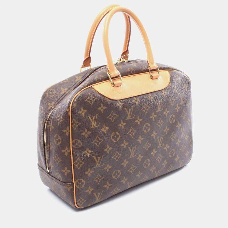 Pre Owned Louis Vuitton Deauville Bowling Vanity Handbag  Monogram Canvas