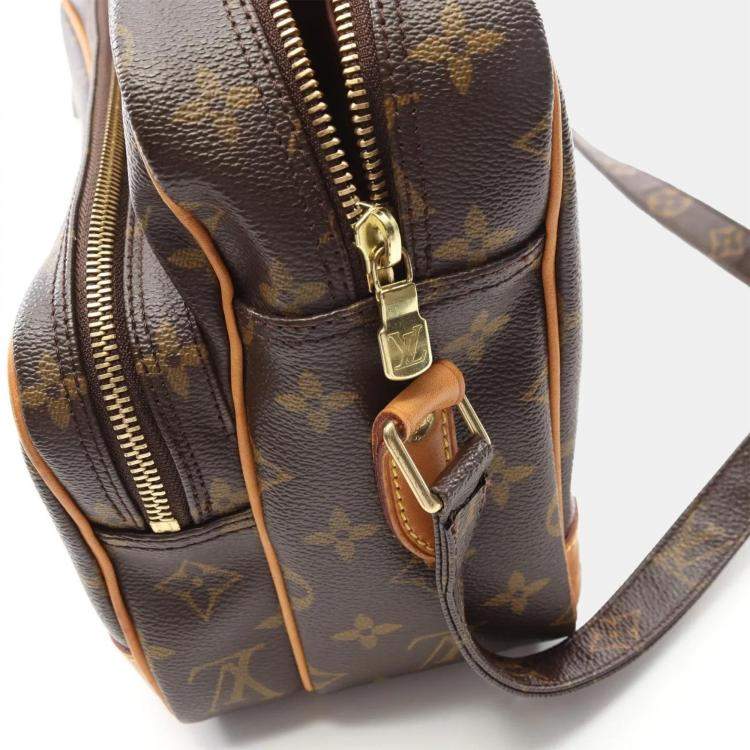 Pre Owned Louis Vuitton Nile Shoulder Bag  Monogram Canvas Leather Brown