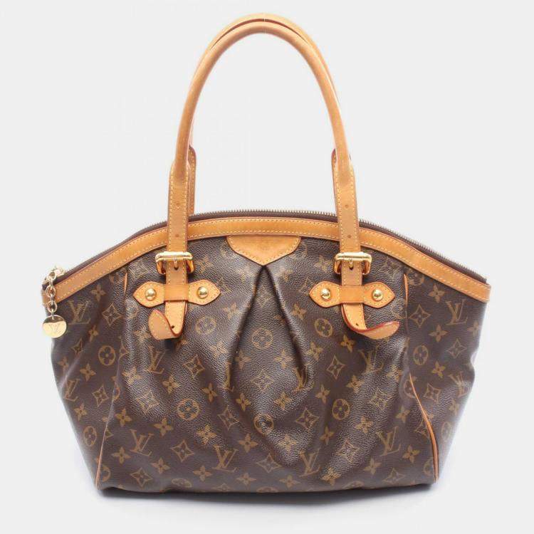 Pre Owned Louis Vuitton Tivoli Gm Handbag  Monogram Canvas Leather Brown