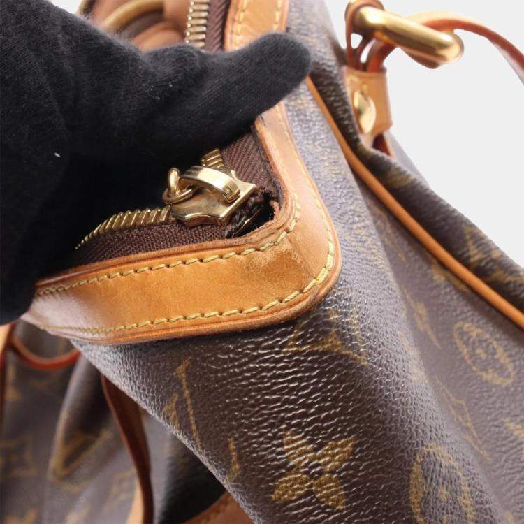 Pre Owned Louis Vuitton Tivoli Gm Handbag  Monogram Canvas Leather Brown