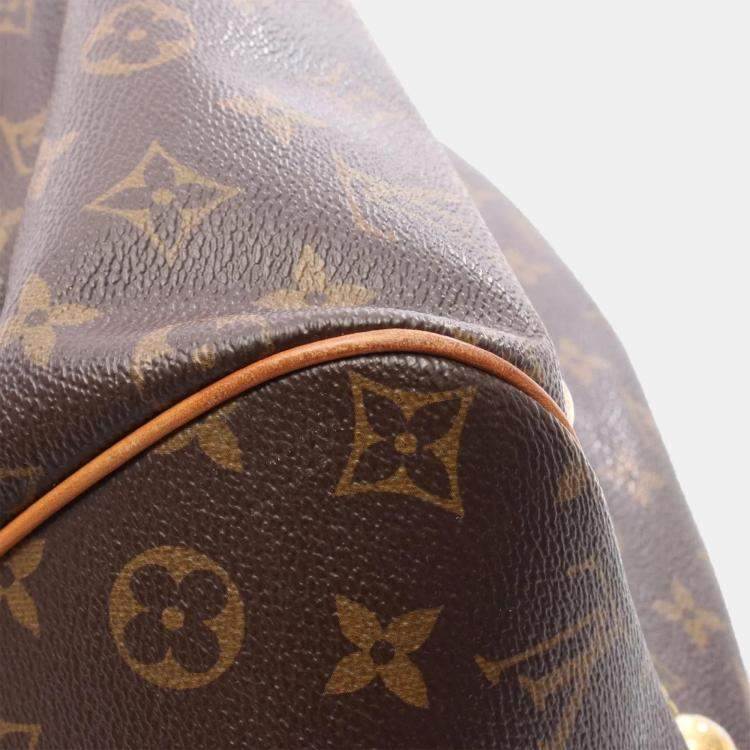 Pre Owned Louis Vuitton Tivoli Gm Handbag  Monogram Canvas Leather Brown
