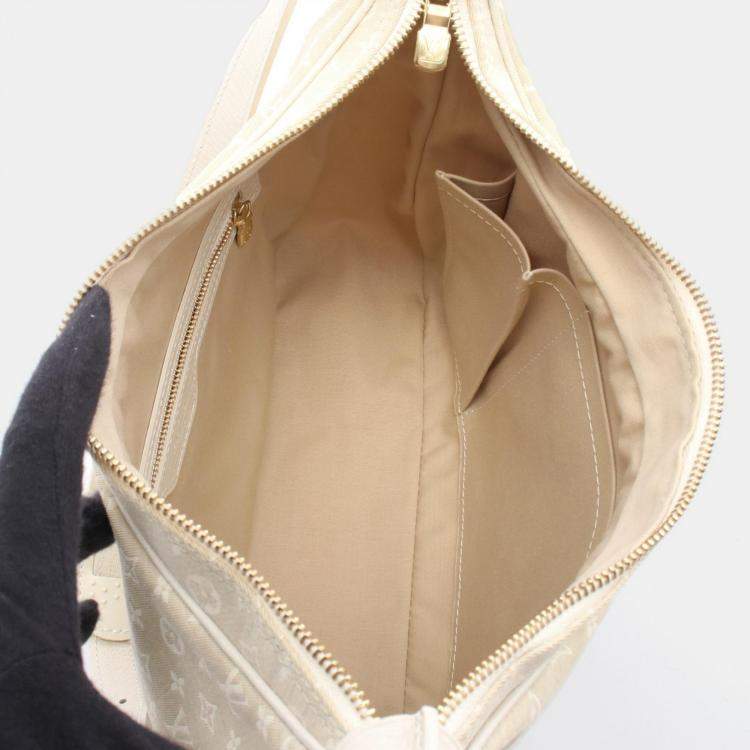 Pre Owned Louis Vuitton Boulogne Shoulder Bag  Monogram Mini Lin Canvas Leather Dune