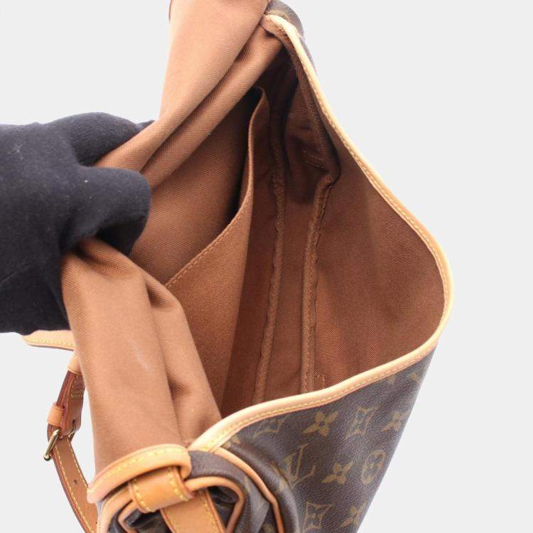 Pre Owned Louis Vuitton Saumur 30 Shoulder Bag  Monogram Canvas Leather Brown
