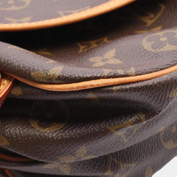 Pre Owned Louis Vuitton Saumur 30 Shoulder Bag  Monogram Canvas Leather Brown