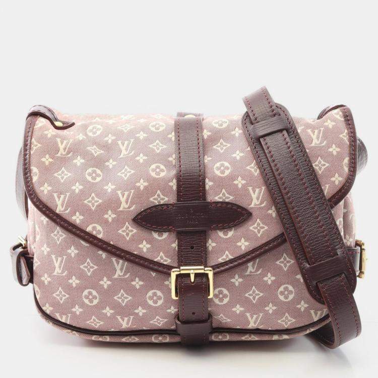 Pre Owned Louis Vuitton Saumur Pm Shoulder Bag  Monogram Canvas Bordeaux Sepia