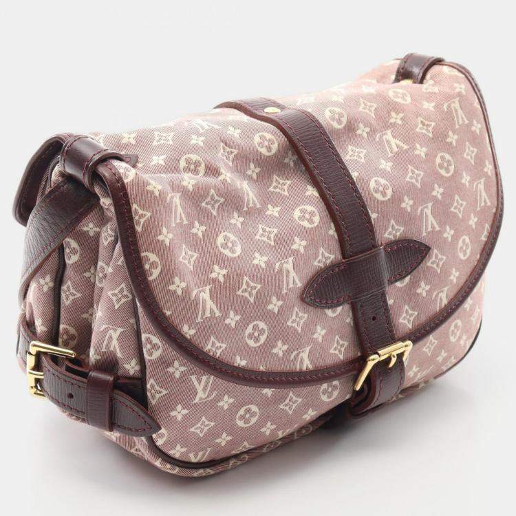 Pre Owned Louis Vuitton Saumur Pm Shoulder Bag  Monogram Canvas Bordeaux Sepia