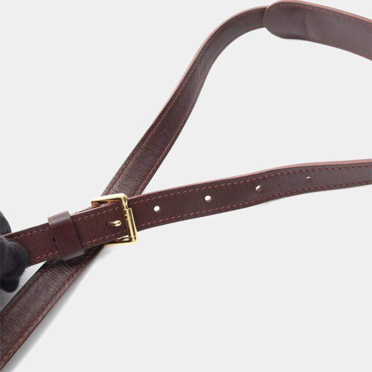 Pre Owned Louis Vuitton Saumur Pm Shoulder Bag  Monogram Canvas Bordeaux Sepia
