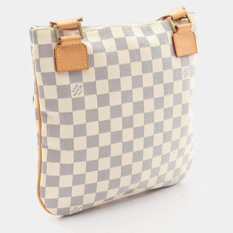 Pre Owned Louis Vuitton Pochette Bosphore Shoulder Bag  Damier Azur Canvas