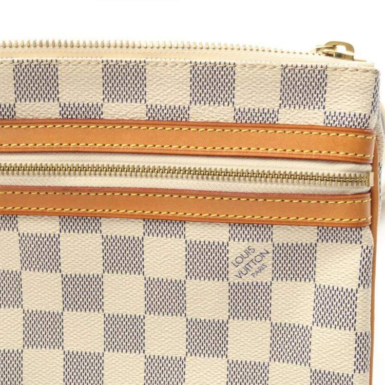 Pre Owned Louis Vuitton Pochette Bosphore Shoulder Bag  Damier Azur Canvas