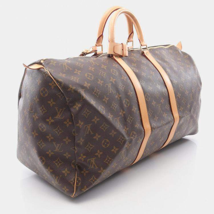 Pre Owned Louis Vuitton Keepall 55 Travel Handbag  Monogram Canvas