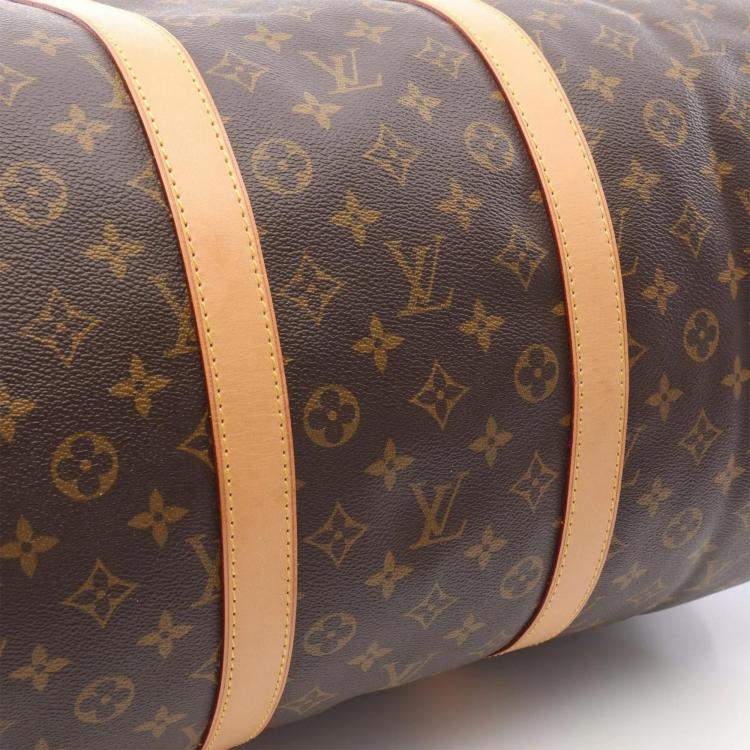 Pre Owned Louis Vuitton Keepall 55 Travel Handbag  Monogram Canvas