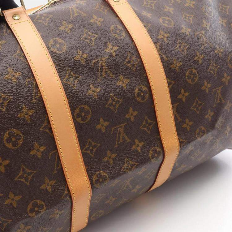 Pre Owned Louis Vuitton Keepall 55 Travel Handbag  Monogram Canvas