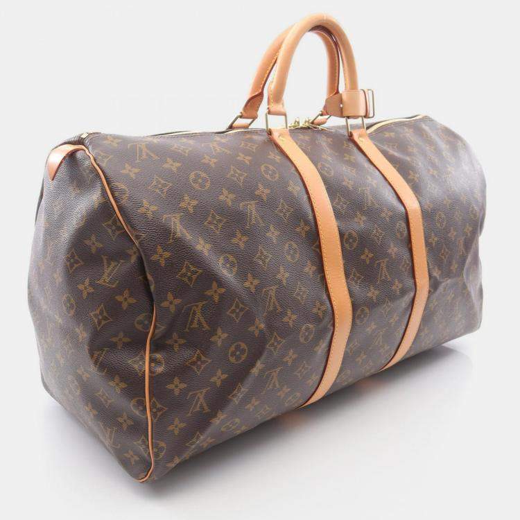 Pre Owned Louis Vuitton Keepall 55 Traveling Handbag  Monogram Canvas