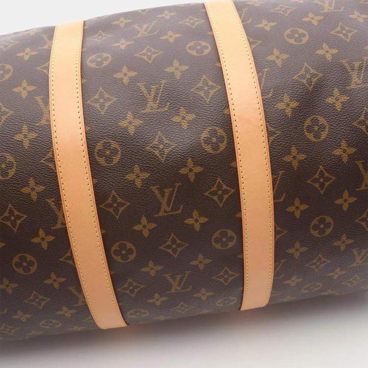 Pre Owned Louis Vuitton Keepall 55 Traveling Handbag  Monogram Canvas