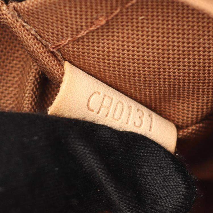 Pre Owned Louis Vuitton Odeon Pm Shoulder Bag  Monogram Canvas Leather Brown