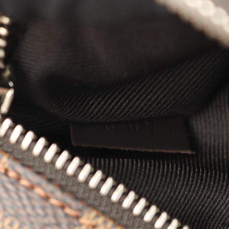 Pre Owned Louis Vuitton District Mm Nm Shoulder Bag  Damier Canvas Brown Ebene