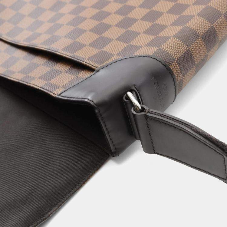 Pre Owned Louis Vuitton District Mm Nm Shoulder Bag  Damier Canvas Brown Ebene
