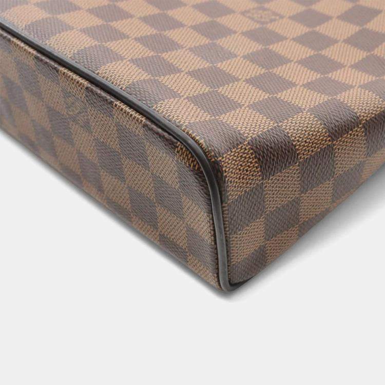 Pre Owned Louis Vuitton District Mm Nm Shoulder Bag  Damier Canvas Brown Ebene