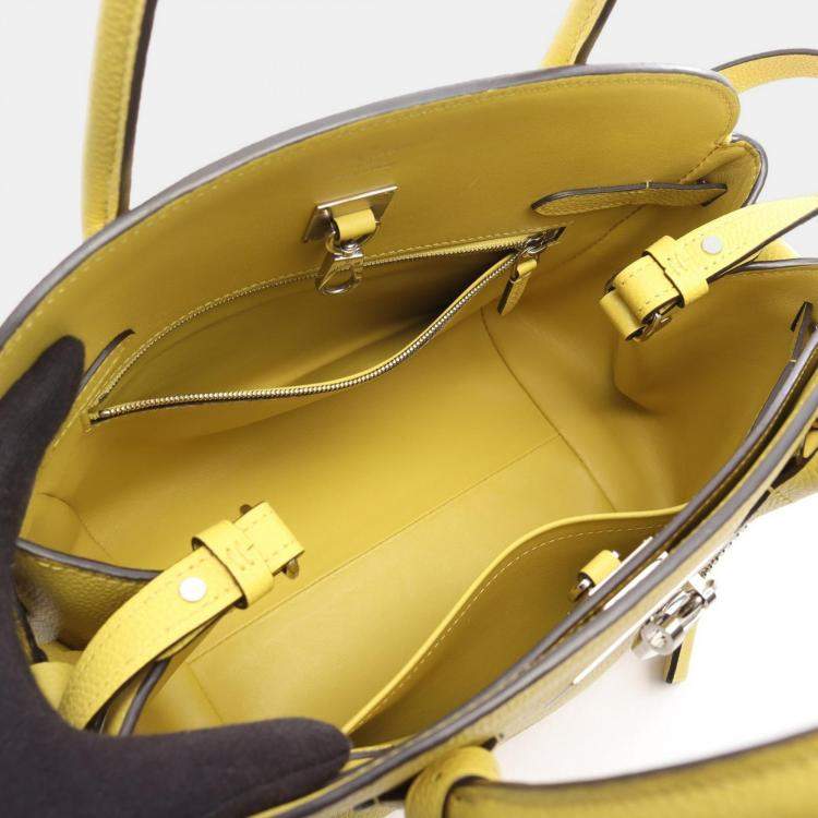 Pre Owned Louis Vuitton Milla PM Yellow Leather Top Handle Bag