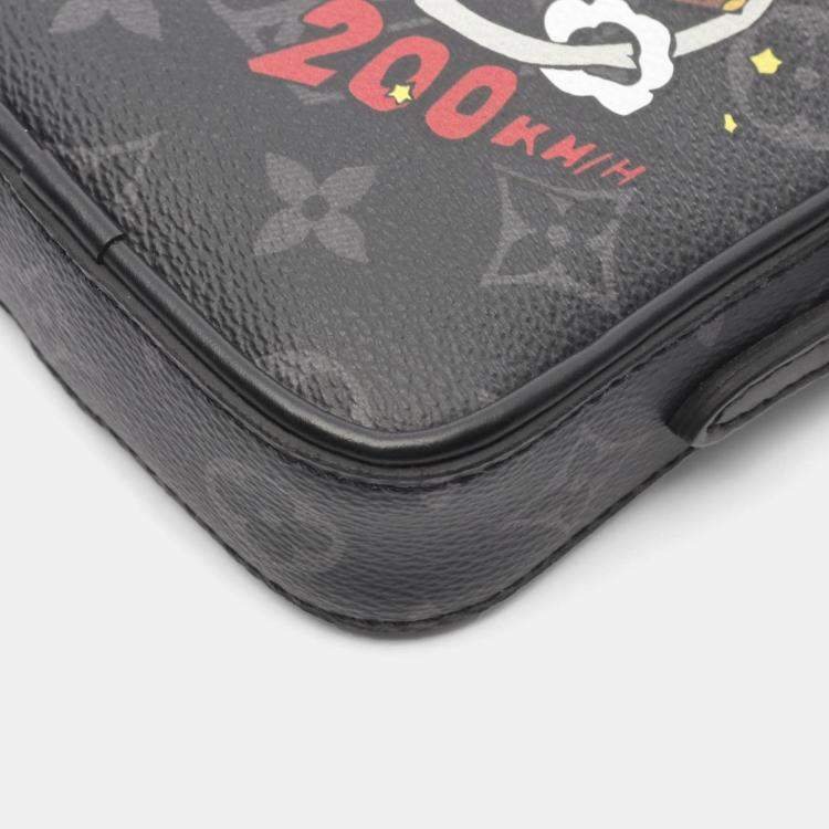 Pre Owned Louis Vuitton Danube PPM Black Monogram Eclipse Canvas Crossbody Shoulder Bag