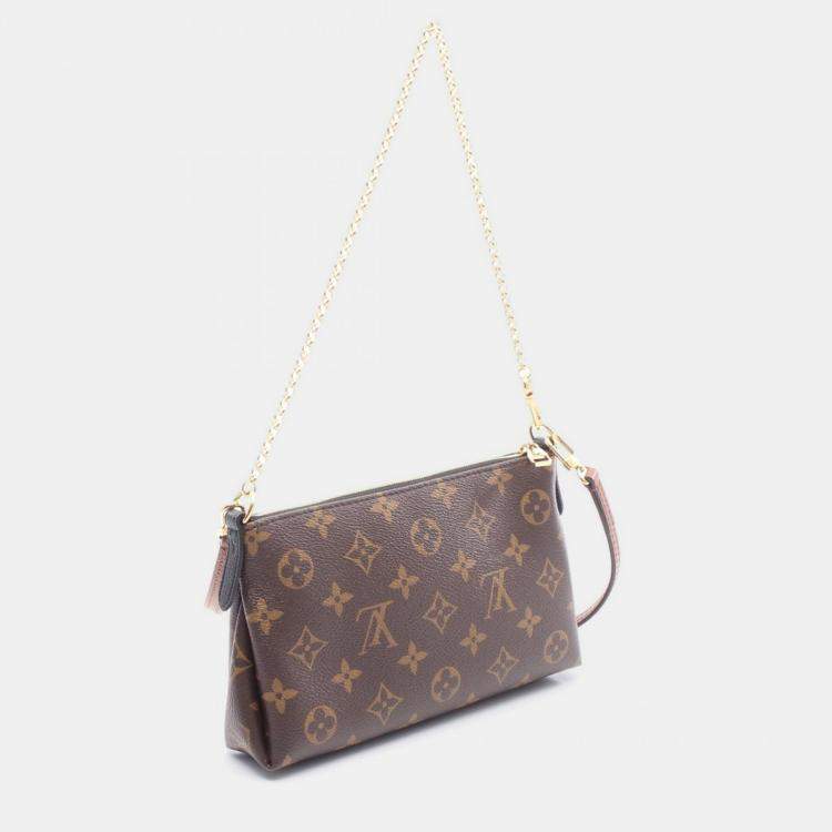 Pre Owned  Louis Vuitton Pallas Clutch Brown Monogram Canvas Handbag